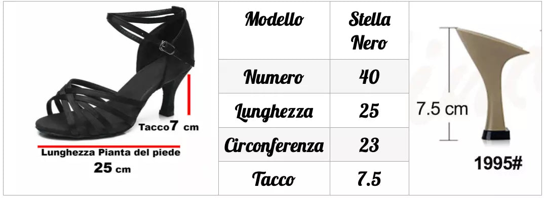 Stella Nero 40 - Tacco 7.5