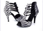 Amanda - Latinosa - Scarpe da ballo zebra - bianco nero