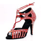 Cordoba rosso - Latinosa - Scarpe da Ballo su misura - rosse - strass- argento - gioiello